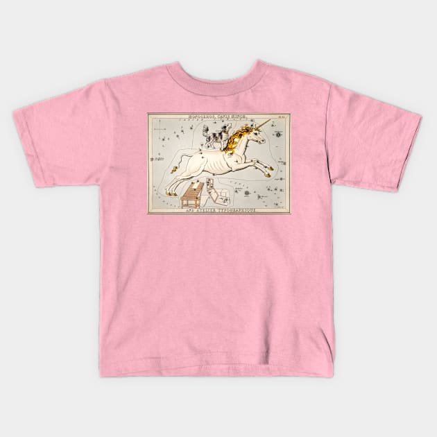 Unicorn dog vintage illustration Kids T-Shirt by MugDesignStore